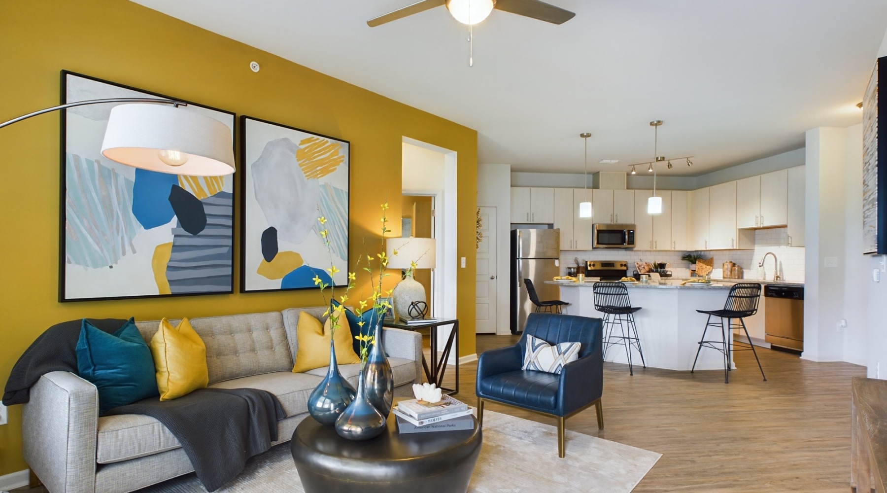 Find your next Lewis Center apartment Open concept living room and kitchen